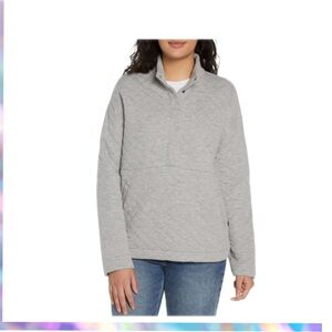 Eddie Bauer Women’s  Light Gray Quilted Pullover size Large NWT